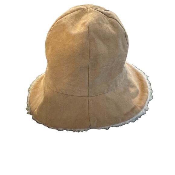 Vtg 70s Suede Sherpa Bucket Hat Made in USA Shearling Lined Winter Cap Size 6 main image 7